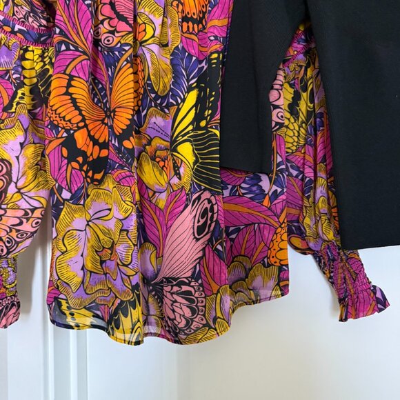 Anthropologie bundle 2 piece tops ribbed top sweetheart butterfly peasant XXS - Picture 6 of 10